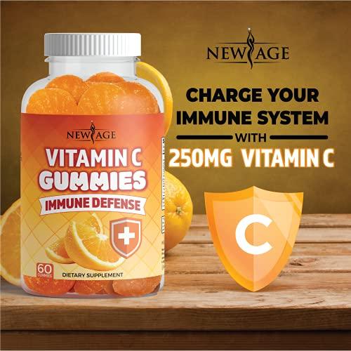 NEW AGE Zinc Gummies - 2 Pack - 50mg High Immune Booster Zinc Supplement, Immune Defense, Powerful Natural Antioxidant, Non-GMO - by New Age (Zinc/Vitamin C)