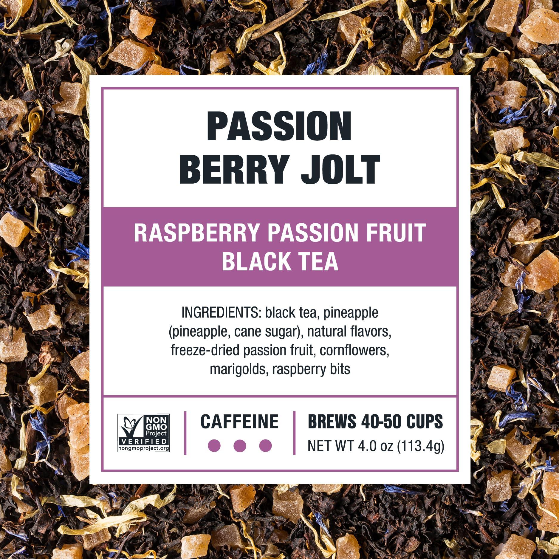 Tiesta Tea Tiesta Tea - Passion Berry Jolt, Raspberry Passion Fruit Black Tea, Premium Loose Leaf Tea Blends, Caffeinated Black Tea, Make Hot or Iced Tea & Brews Up to 50 Cups - 4oz Refillable Tin (Pack of 6)