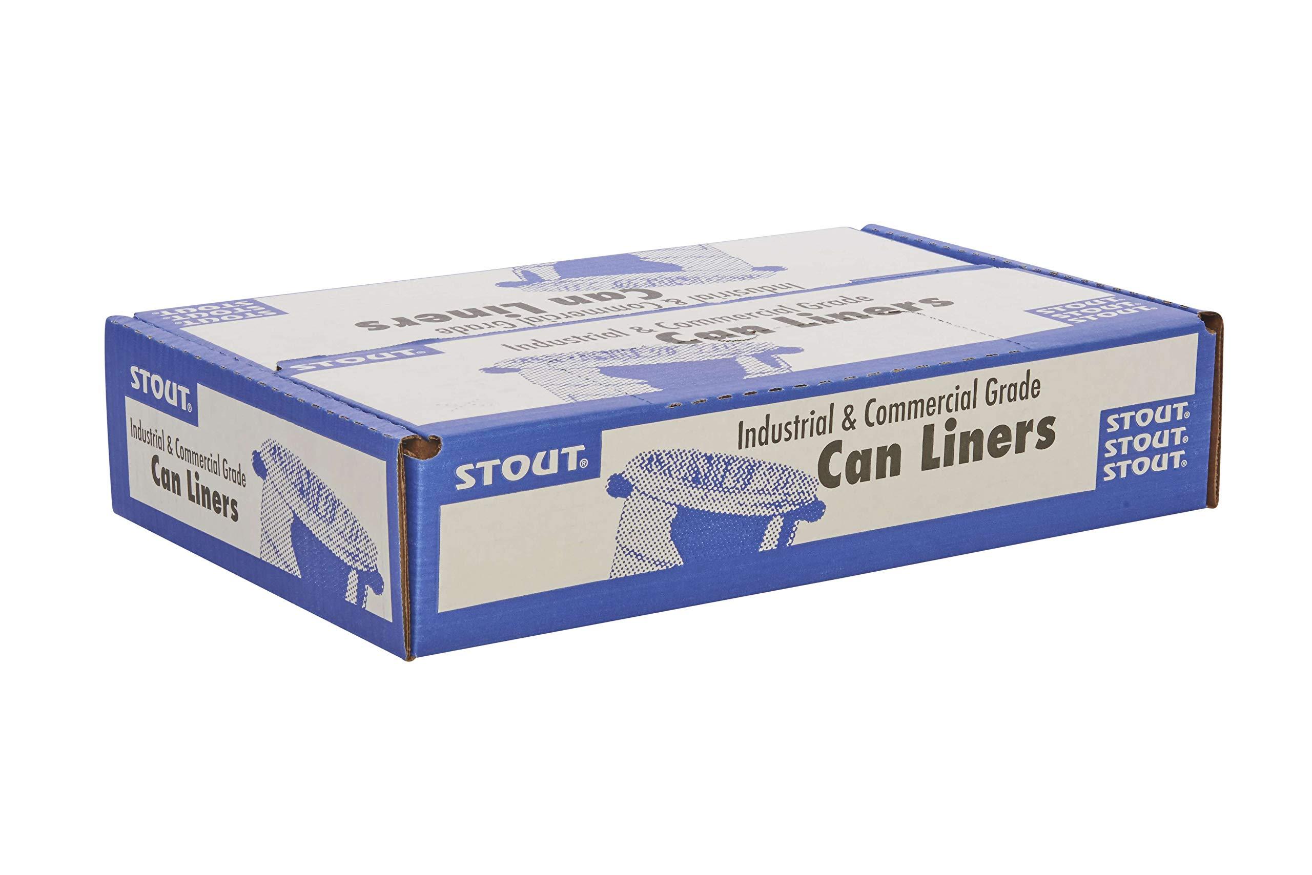 Stout Stout by Envision Commerical 33 Gallon Can Liners - 100 Bags - 1.5 mil Heavy Duty Industrial 100% Recycled Puncture & Tear Resistant Garbage Trash Bags