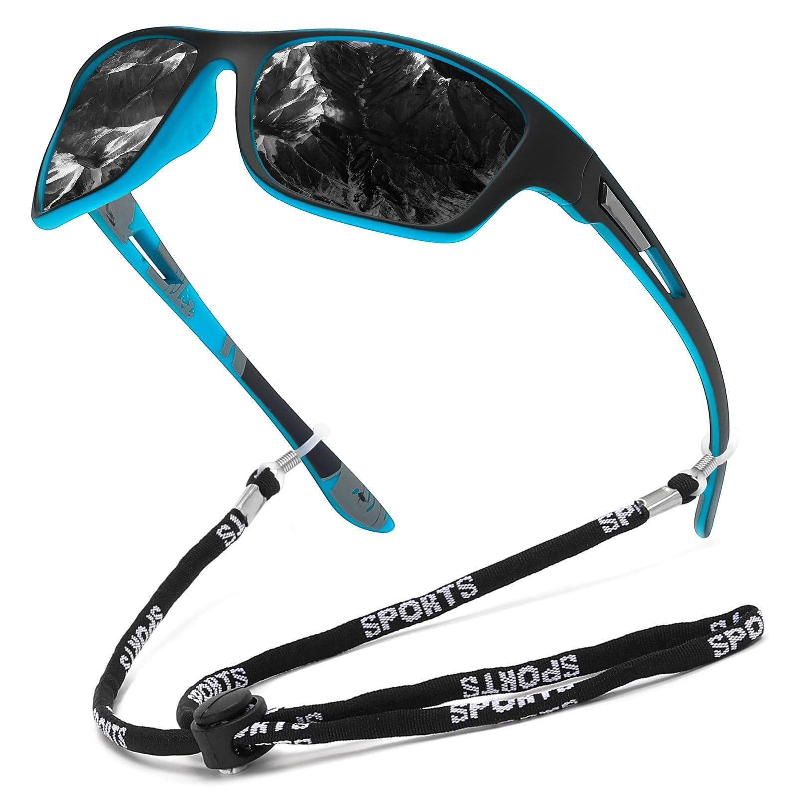 willochra willochra Full lens Polarized Reading Sunglasses for Men Driving Running Sports Reader Square UV Protection Style Unisex (blue black, 3.25, multiplier_x)