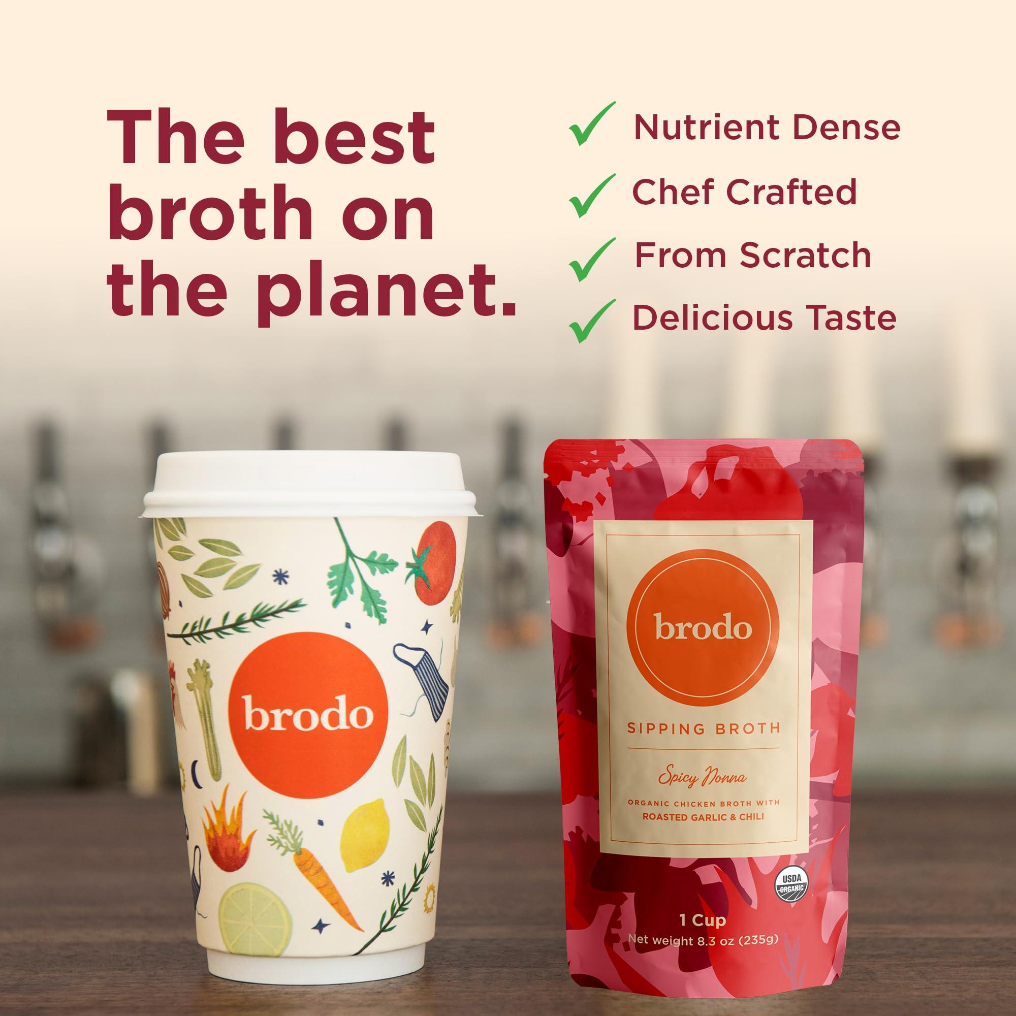 Brodo Brodo Chicken Broth (8.3 Ounce (Pack of 6), Organic Roasted Garlic & Chili)