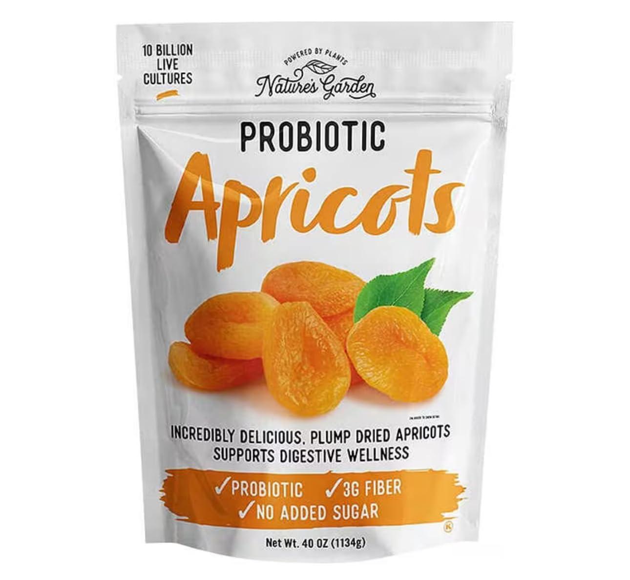 Generic Generic Natures Garden Probiotic Apricots - Probiotic Dried Fruit, Plump Dried Apricots, Gluten-Free, Dairy-Free, Vegan 40 Oz