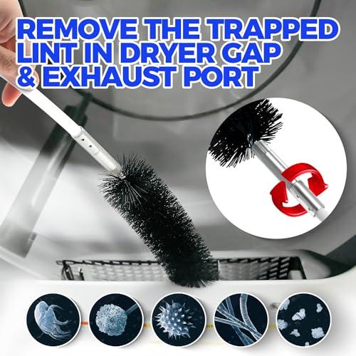 Holikme Holikme 32 Feet Dryer Vent Cleaning Brush Kit, Lint Remover,Fireplace Chimney Brushes, Extends Up to 32 Feet, Synthetic Brush Head, Use with or Without a Power Drill