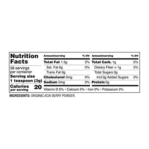 BareOrganics BareOrganics Acai Berry Powder, Superfood Powder, Organic Dietary Supplement, 4 Ounces