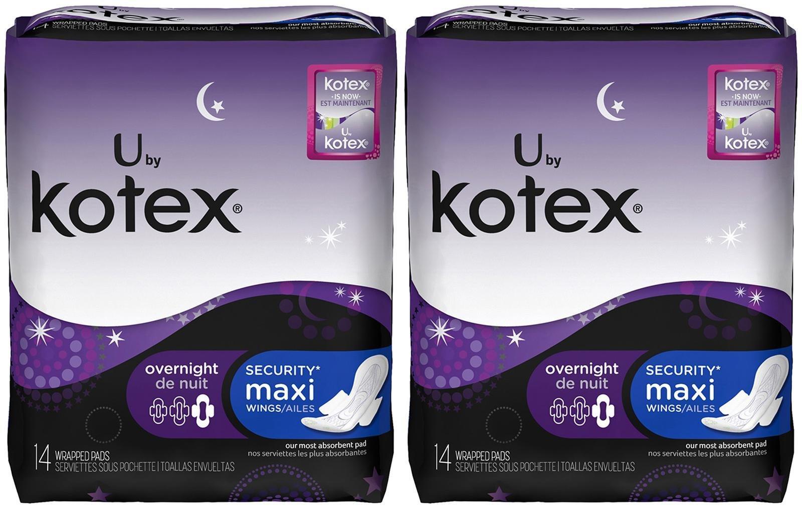 Kotex Kotex Overnight Maxi Pads with Wings