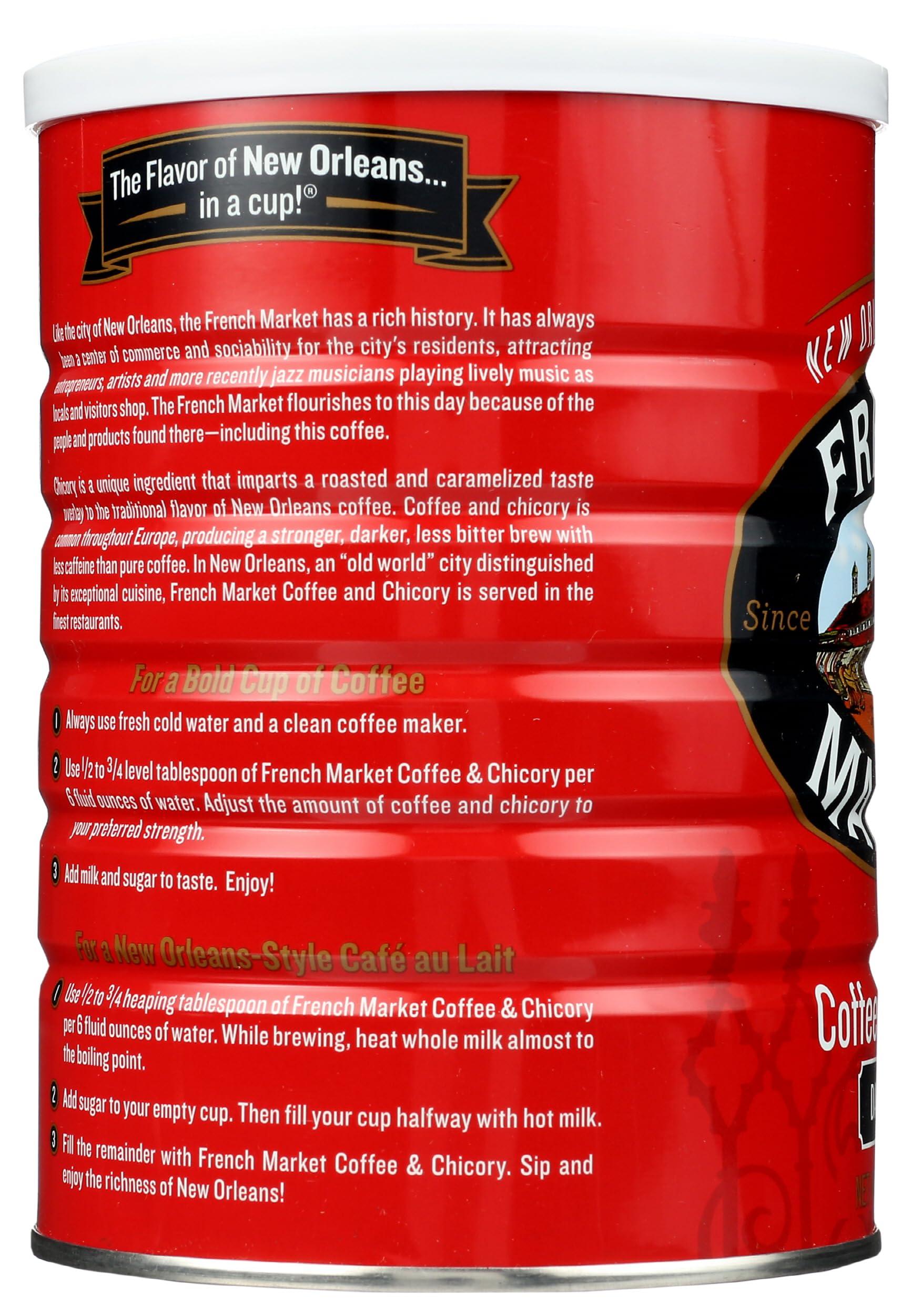 FRENCH MARKET French Market Coffee & Chicory Dark Roast Ground Coffee, 12oz Can (Pack of 1)
