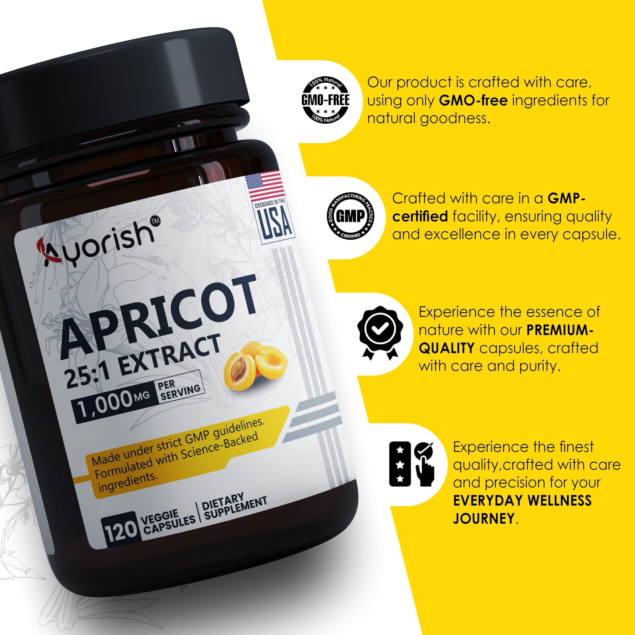 Ayorish Ayorish Apricot Capsule 15:1 (120 Veg Capsules) 1000 mg Serving