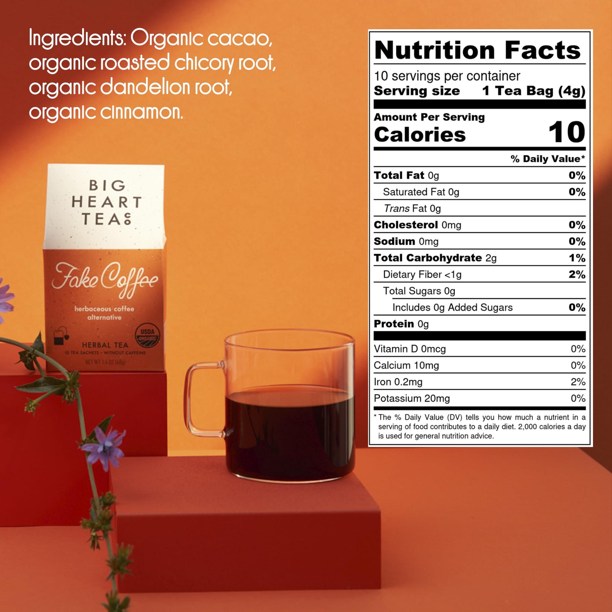 Big Heart Tea Co. Fake Coffee, 10 ct teabags