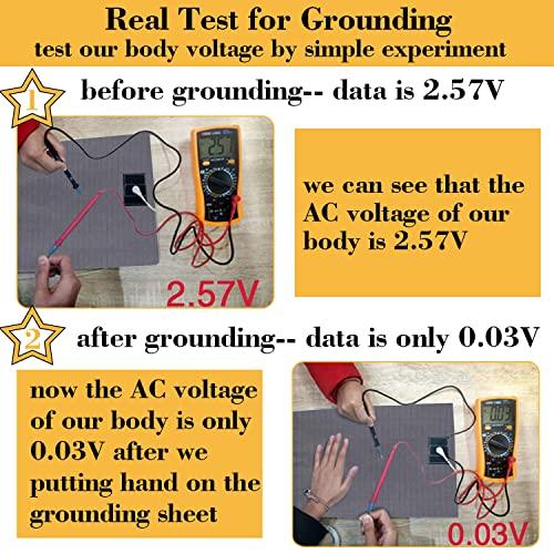VAJOOCLL Grounding Sheet- 5% Silver Fiber with Grounding Cord, Grounding Sheets for Better Sleep and Native Health (35x90Inch).