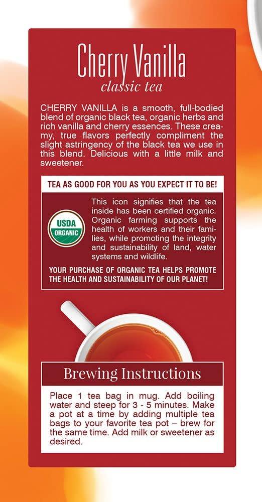 Davidson's Davidson\'s Organics, Cherry Vanilla, 25-count Tea Bags, Pack of 6