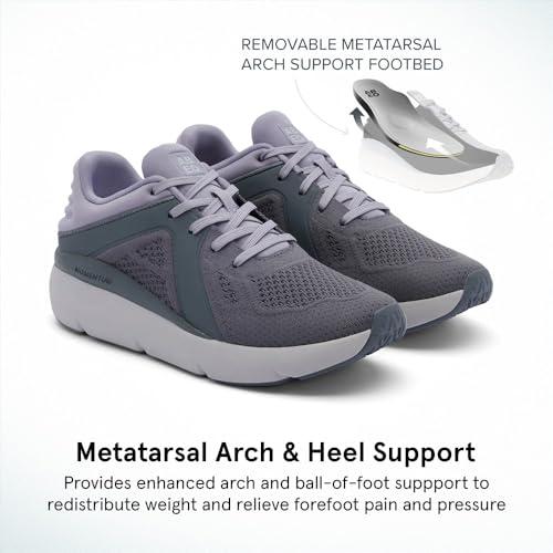 ABEO ABEO MXV Shift Womens Metatarsal Footbed Walking Shoes | Orthopedic Shoes for Women | Ball of Foot Pain Relief | Metatarsalgia Shoes Grey Lilac Knit 9 Medium