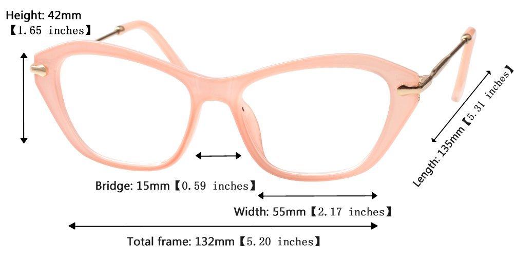 SOOLALA SOOLALA Womens Quality Fashion Alloy Arms Readers Eyeglass Frame Cat Eye Reading Glasses, Pink, +1.5x