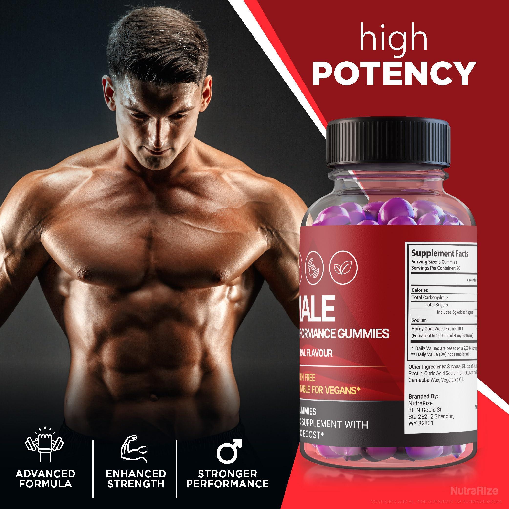 NutraRize (3 Pack) Viacia XX Male Gummies - ViaciaXX All Natural Supplement for Men, Daily Health Formula for Overall Performance and Endurance, Official Premium Gummy Reviews (180 Gummies)