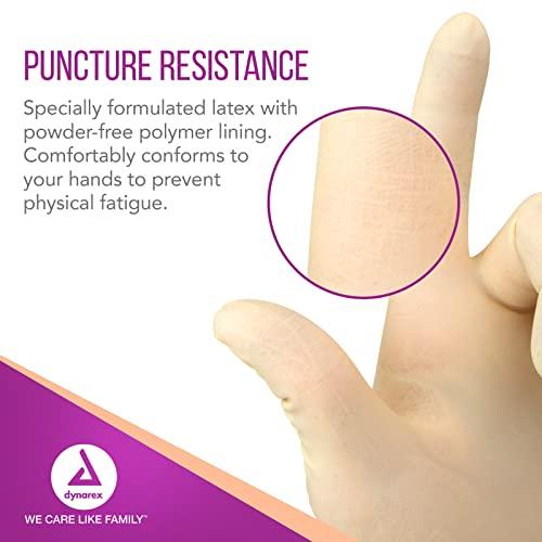 Dynarex Dynarex Sterile Disposable Latex Surgical Gloves, Powder-Free, Sterilely Packaged in Pairs, Professional Medical and Healthcare Use, Veterinary Clinic, Bisque, Size 6.0, 1 Box of 50 Pairs of Gloves