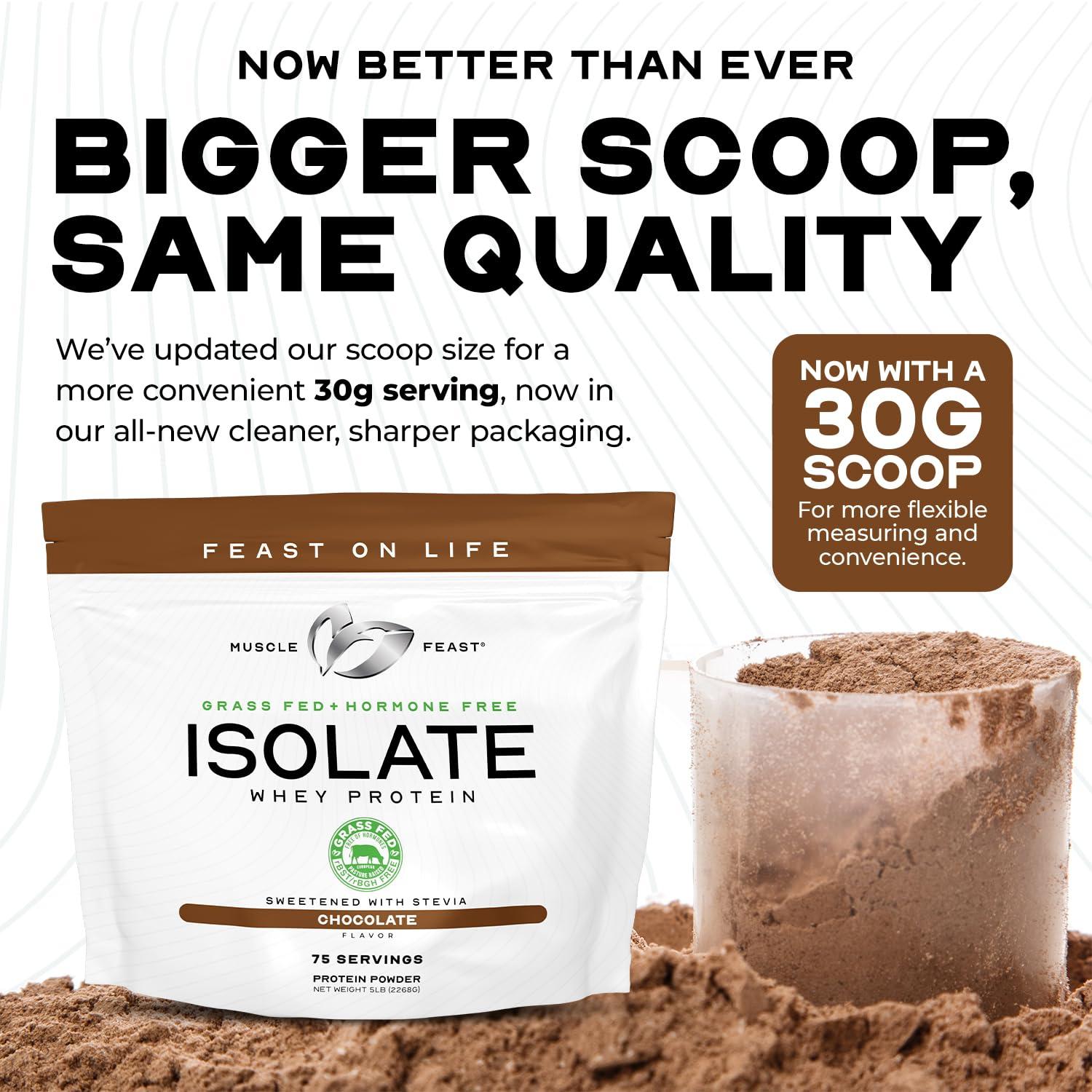 Muscle Feast Muscle Feast Creatine + Isolate Big Bundle Unflavored: 1 Creatine Powder (Unflavored, 2lb) + 1 Whey Protein Isolate (Unflavored, 5lb) | Premium Supplements, Vegetarian, Gluten Free