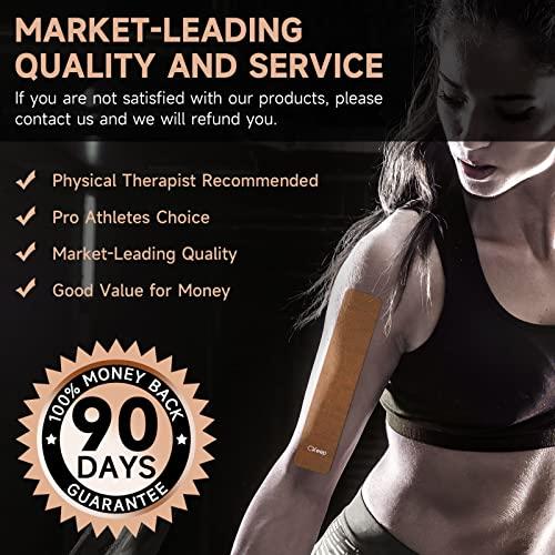 CKeep CKeep 4 Rolls Kinesiology Tape, Original Cotton Elastic Athletic Tape, 20 Precut 10\" Strips Each, Beige, Ideal for Muscle Support & Injury Prevention