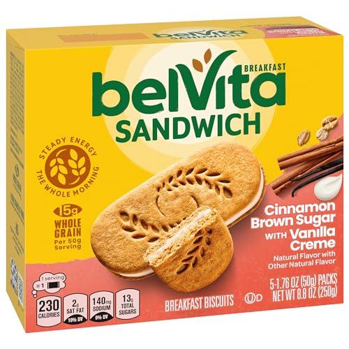 Belvita belVita Breakfast Sandwich Cinnamon Brown Sugar with Vanilla Creme Breakfast Biscuits, 5 Packs (2 Sandwiches Per Pack)
