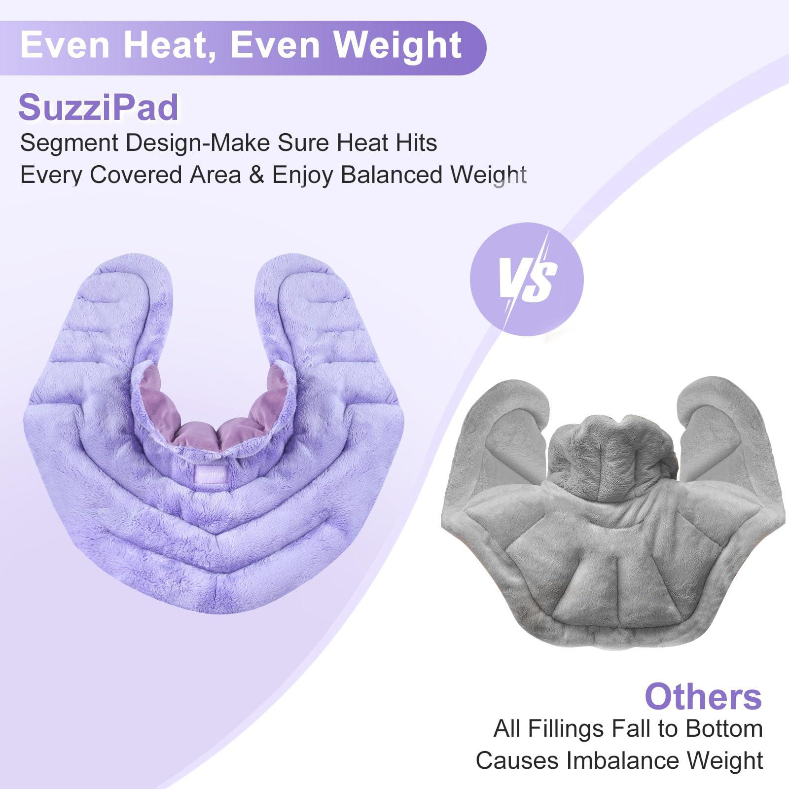 SUZZIPAD SuzziPad Microwave Heating Pad for Neck and Shoulders, Weighted Shoulder Wrap to Reduce Discomfort, Heated Wraps with Herbal Aromatherapy, Moist Heat Warmer Hot & Cold Compress