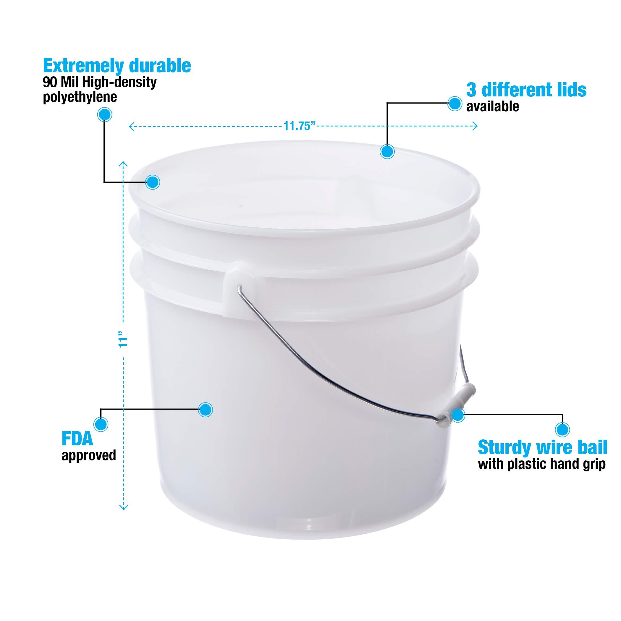HE HUDSON EXCHANGE Letica Premium 3.5 Gallon Bucket, HDPE, Natural, 144 Pack