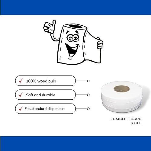 PackagingSuppliesByMail Jumbo Commercial Toilet Paper Rolls, Large Industrial Rolls Compatible with Universal Dispensers, 1000 Feet per Roll, 432 Rolls [Full Pallet]