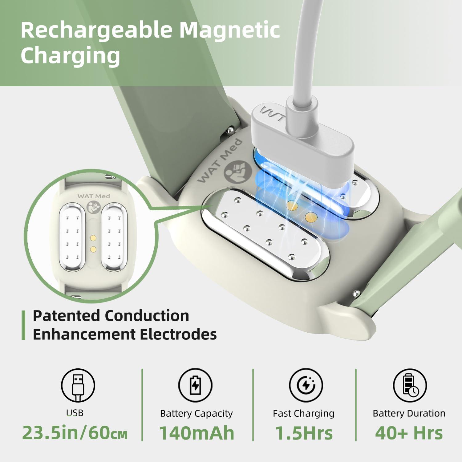 EmeTerm EmeTerm Explore Mint Green Anti-Nausea Wristband IP67 Waterproof Morning Motion Travel Sickness Vomit Relief Rechargeable Classic Strap Design No Gel Drug Free Without Side Effects