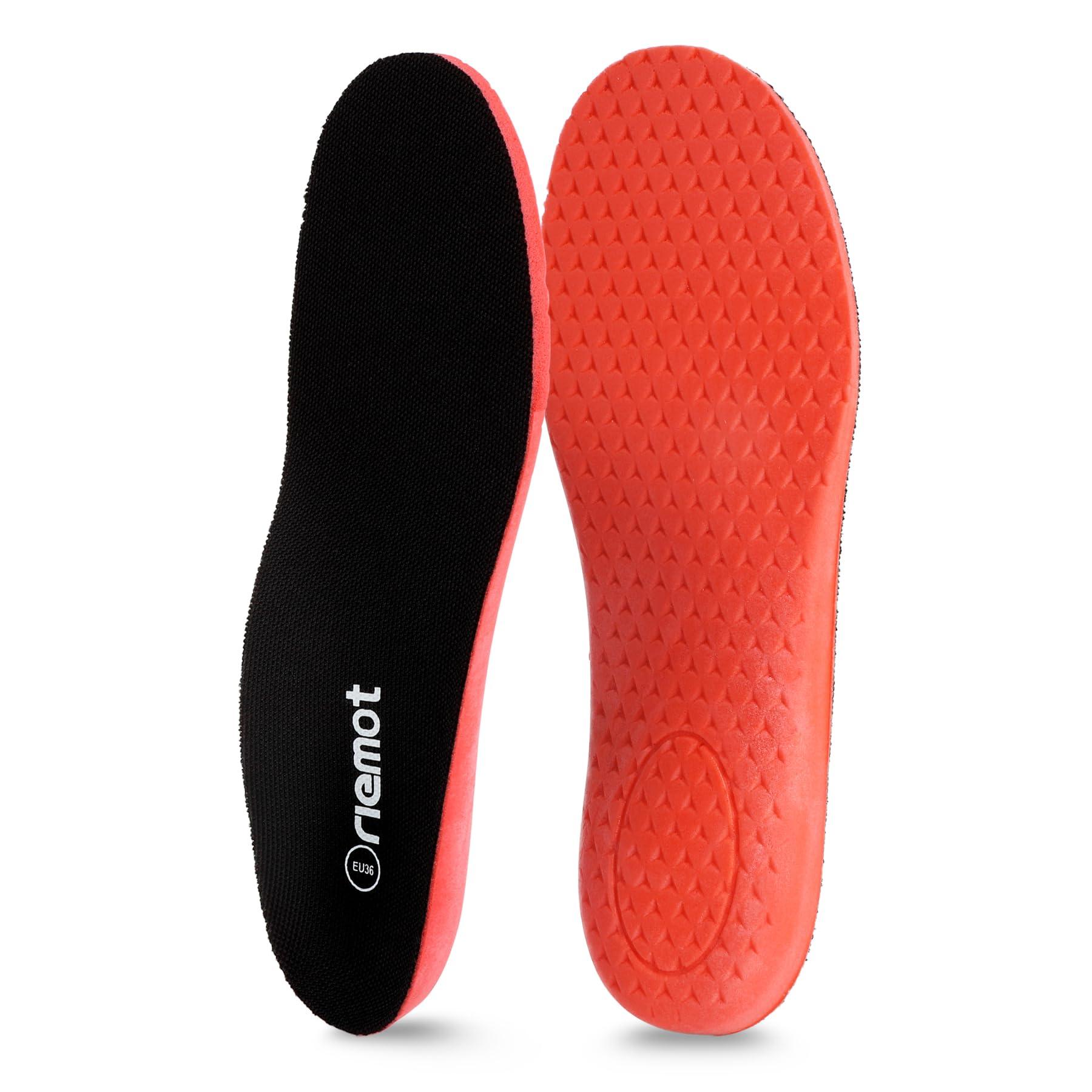 riemot riemot Arch Support Insoles for Men All-Day Comfort Gel Sport Shoe Inserts Replacement Cushioning Shock Absorbing Foam Insoles for Running Shoes Sneakers Work Boots Black US 10.5/EU 43.5