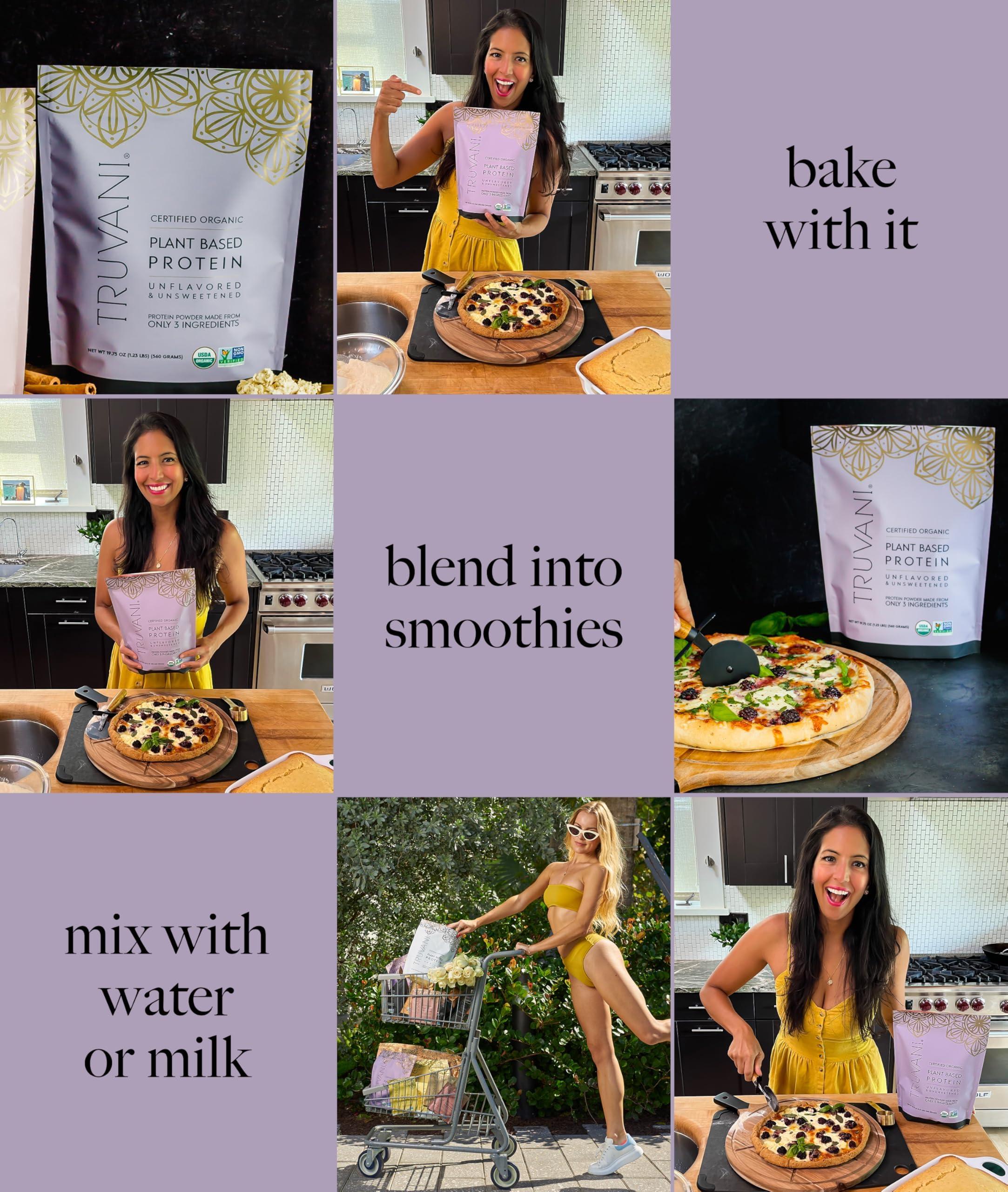 Truvani Truvani Vegan Pea Protein Powder | Unflavored | 20g Organic Plant Based Protein | 10 Travel Packets | Keto | Gluten & Dairy Free | Low Carb | No Added Sugar