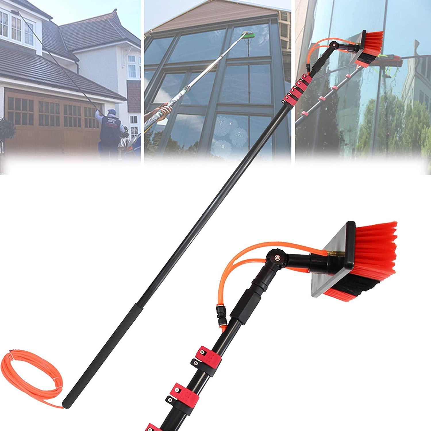LR.store water fed pole kit window cleaning brush outdoor Window Cleaning Brush Equipment Kit, Water/Hose Fed Pole Professional Window Cleaner With Extension Pole,Telescopic Window Washing Equipment
