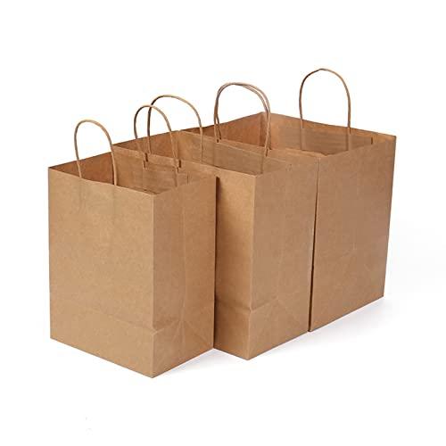 ChrisPow 50 Pcs Kraft Paper Bags with Handles Brown Paper Bags Paper Gift Bags Kraft Great for Wedding Bridal Showers Kids Parties Boutique Grocery Retail Stores Mother's Day Gift Bag-11x9x11in