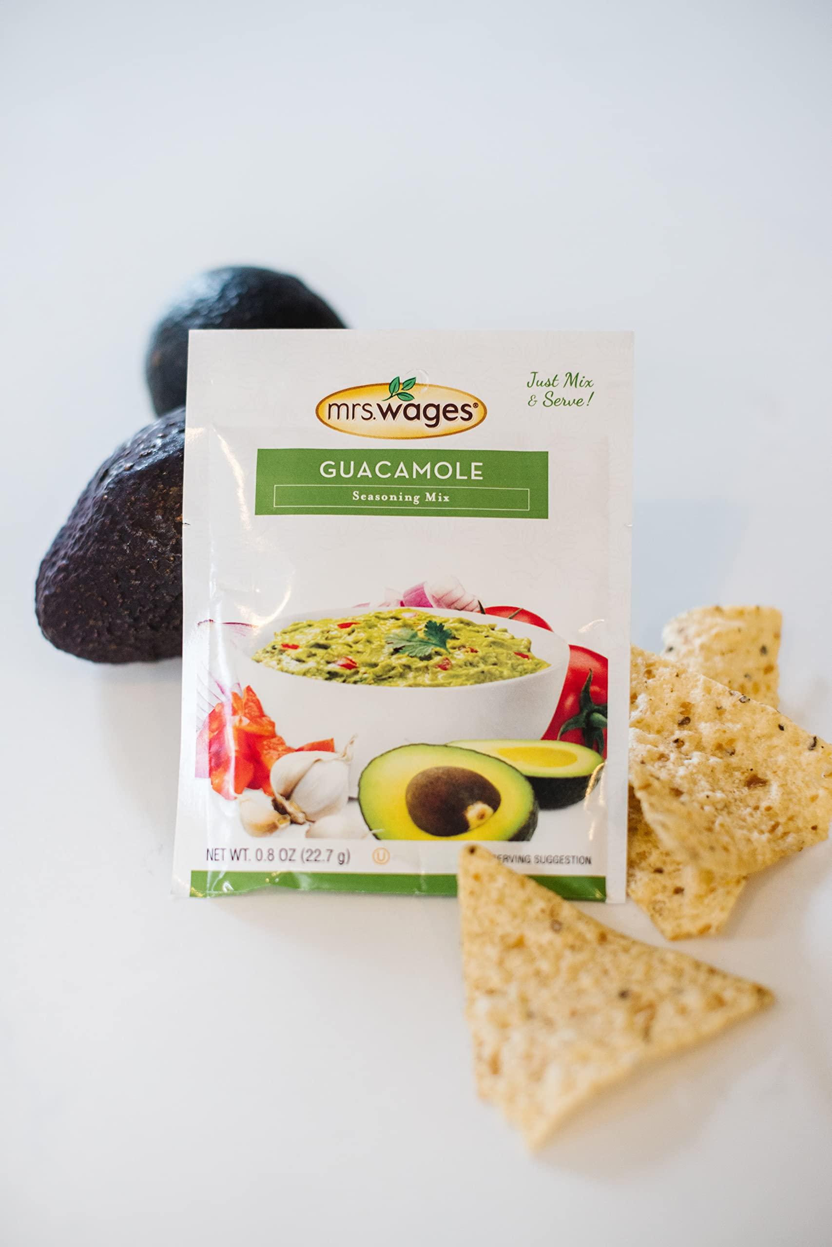 Mrs. Wages Mrs. Wages Guacamole Seasoning Mix | Quick and Easy | No Hassle Homemade Guacamole Dip | Customizable | Flavorful Spice| Perfect Snack | 0.8 oz packet (Value Pack of 12)