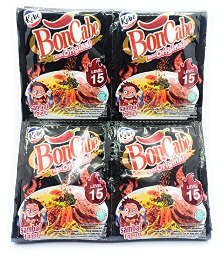 Bon Cabe Kobe Bon Cabe (Boncabe) Sambal Tabur - Sprinkle Chili Flakes Level 15 super Hot 24-ct, 108 Gram