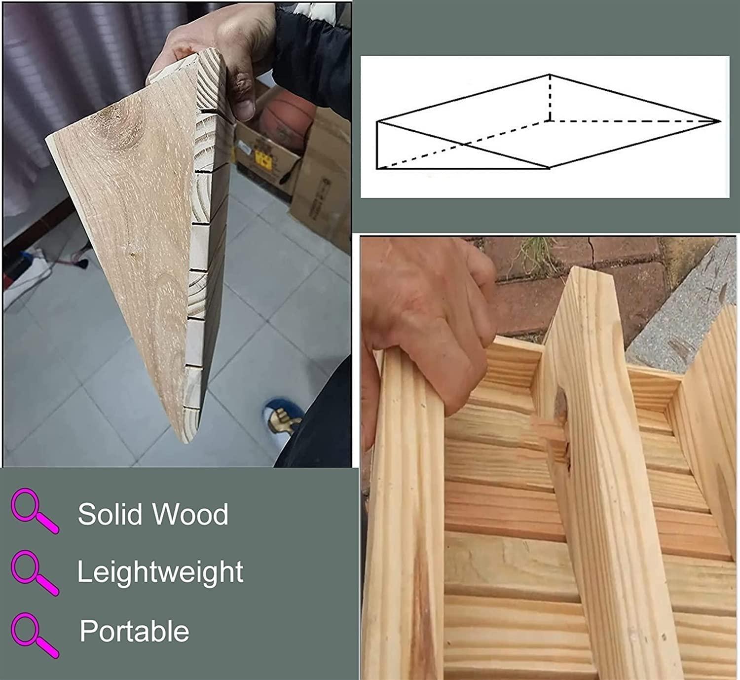 FUFU Threshold Ramps 7cm Rise Wooden Threshold Ramp for Home/Front Door/Yard/Doorways, Wheelchairs Walkers Car Motorcycle Entry Transition Ramp, Heavy Duty Anti-Skid Curb Ramp
