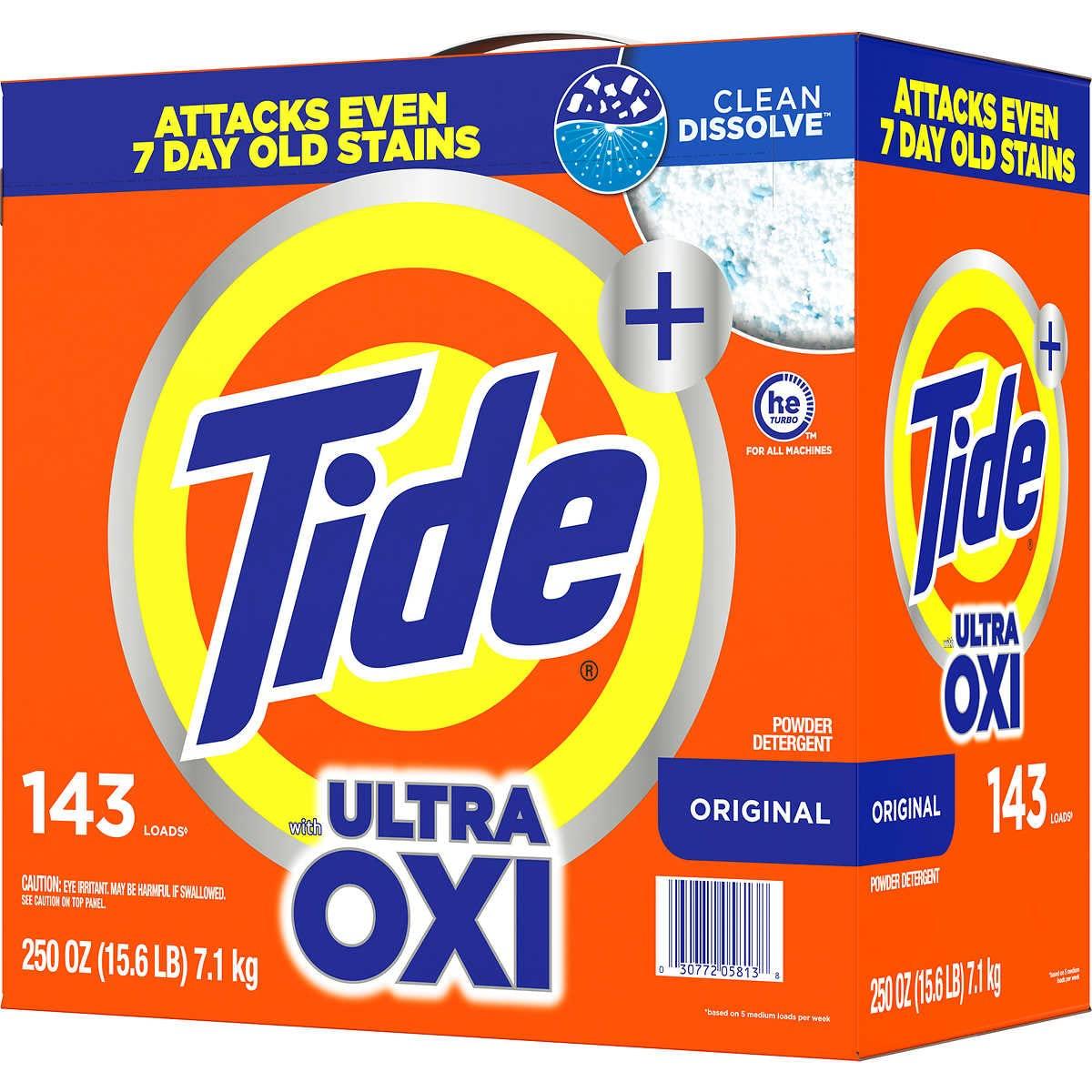Tide Tide HE Ultra Oxi Powder Laundry Detergent, Original, 250 Ounce