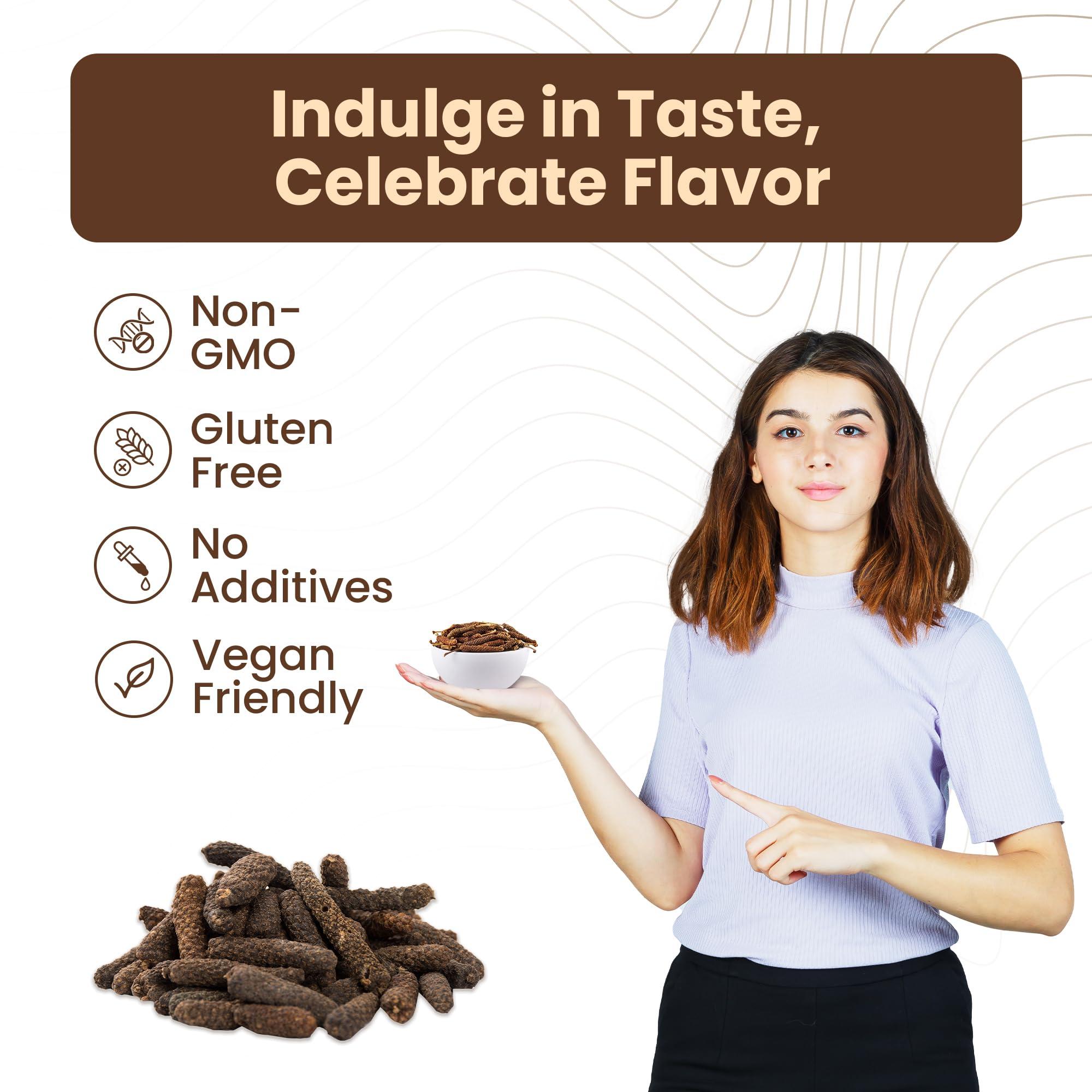 Ramaroma Ramaroma ( (Pipili),Lindy Pepper Whole (Long Pepper, Piper Longum, Pipli) 4oz (113g) ~ All Natural | Gluten Friendly | NON-GMO | Vegan | Indian Origin