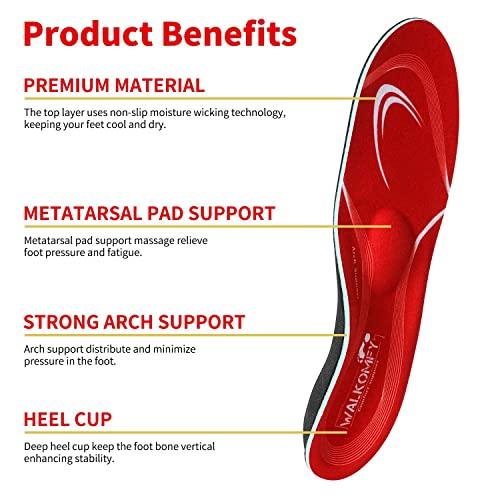 walkomfy Walkomfy Pain Relief Orthotics, Plantar Fasciitis Arch Support Insoles Shoe Inserts for Maximum Support/All-Day Shock Absorption/Designed for Men and Women 25cm