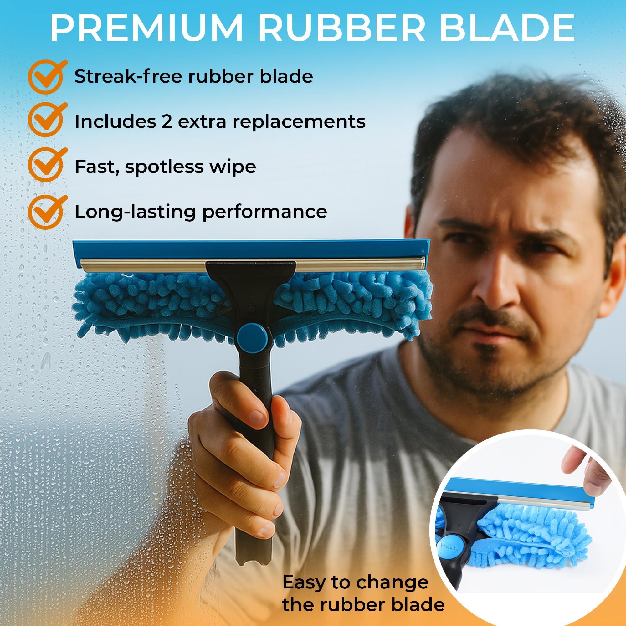 IGAD 26 ft IGADPole Washing Kit: Water-fed Brush, Cobweb Duster and 10(25cm) Squeegee and Soap Dispenser, with 5-Stage Telescoping Pole 5-20 Ft Pole