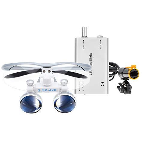NSKI NSKI 2.5X Loupes Magnifer with 5W High Brightness LED Headlamp with Filter + Aluminum Box (Silver)