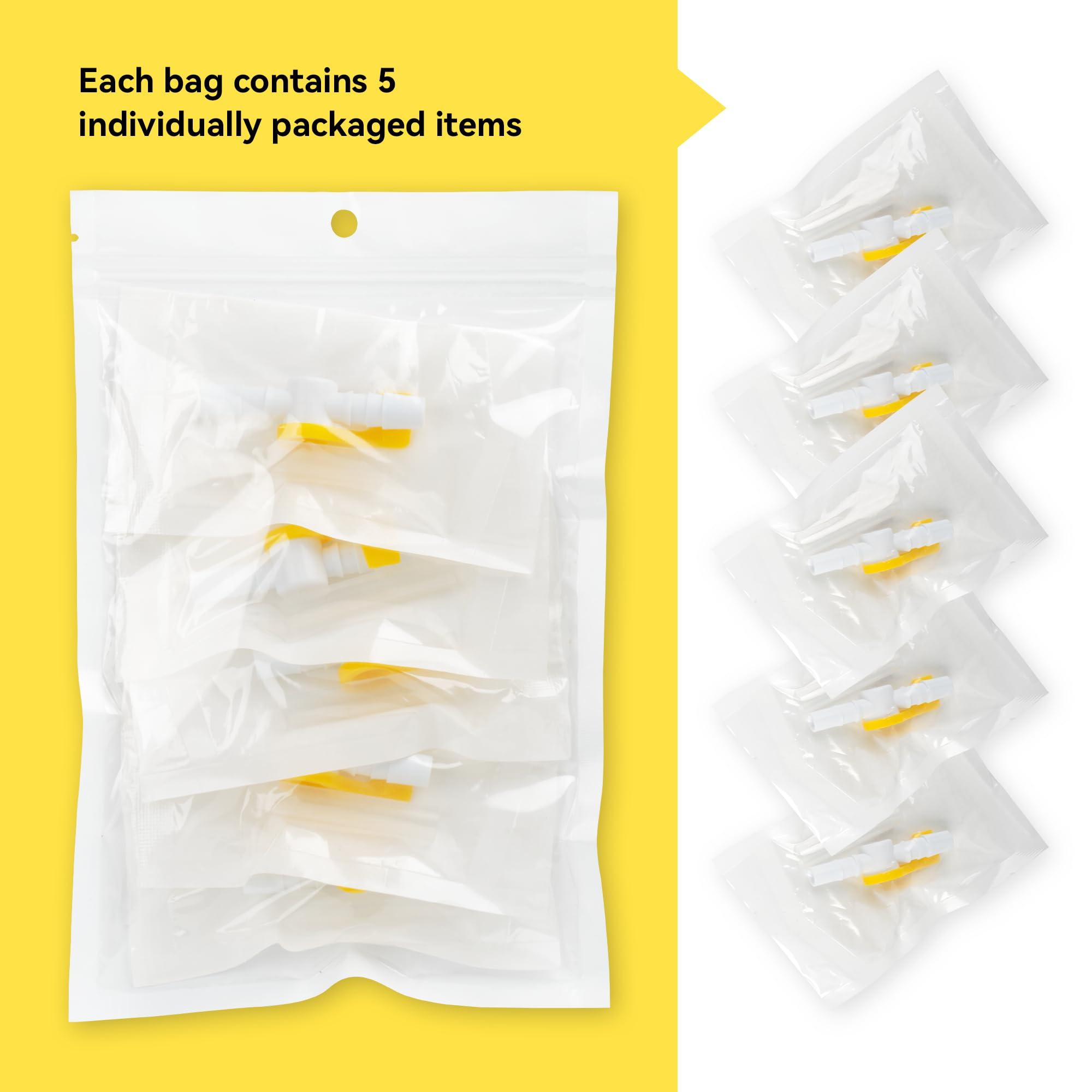 Ximter Ximter Comfort Flow Catheter Valves - Sterile, Easy to Use Lever Tap, Smooth Edges, and Tubing for Optimal Urine Drainage Comfort (5 Pack) - Essential Catheter Supplies