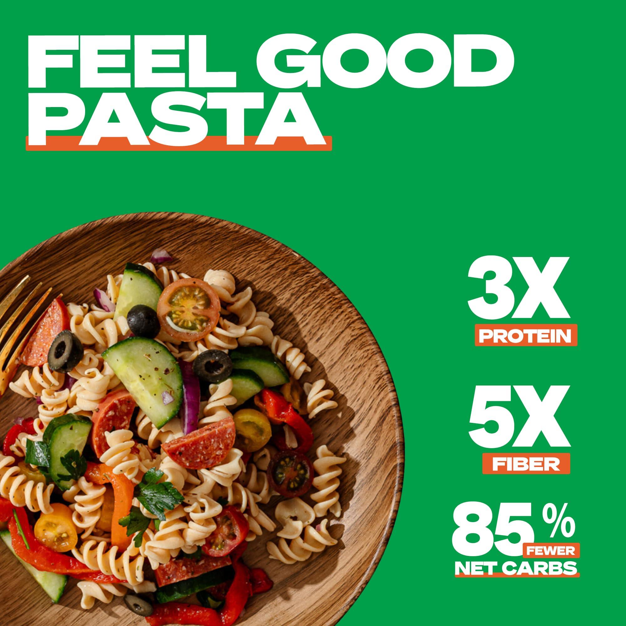 Kaizen Food Company Kaizen Low Carb Keto Pasta Fusilli - High Protein (20g), Gluten-Free, Keto-Friendly (6g Net), Plant-Based Lupini Noodles made w/High Fiber Lupin Flour - 8 ounces (Pack of 3)