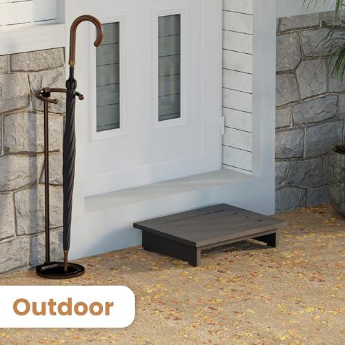 HOLANA Holana 3.5\" Wooden Step Stool for Adults (No Assemble Required)- 200 Lbs One Step Stools for High Bed Riser - Small Stepping Stool for Elderly, Seniors, Kid/Bathroom, Bed, Kitchen (Acacia Wood)