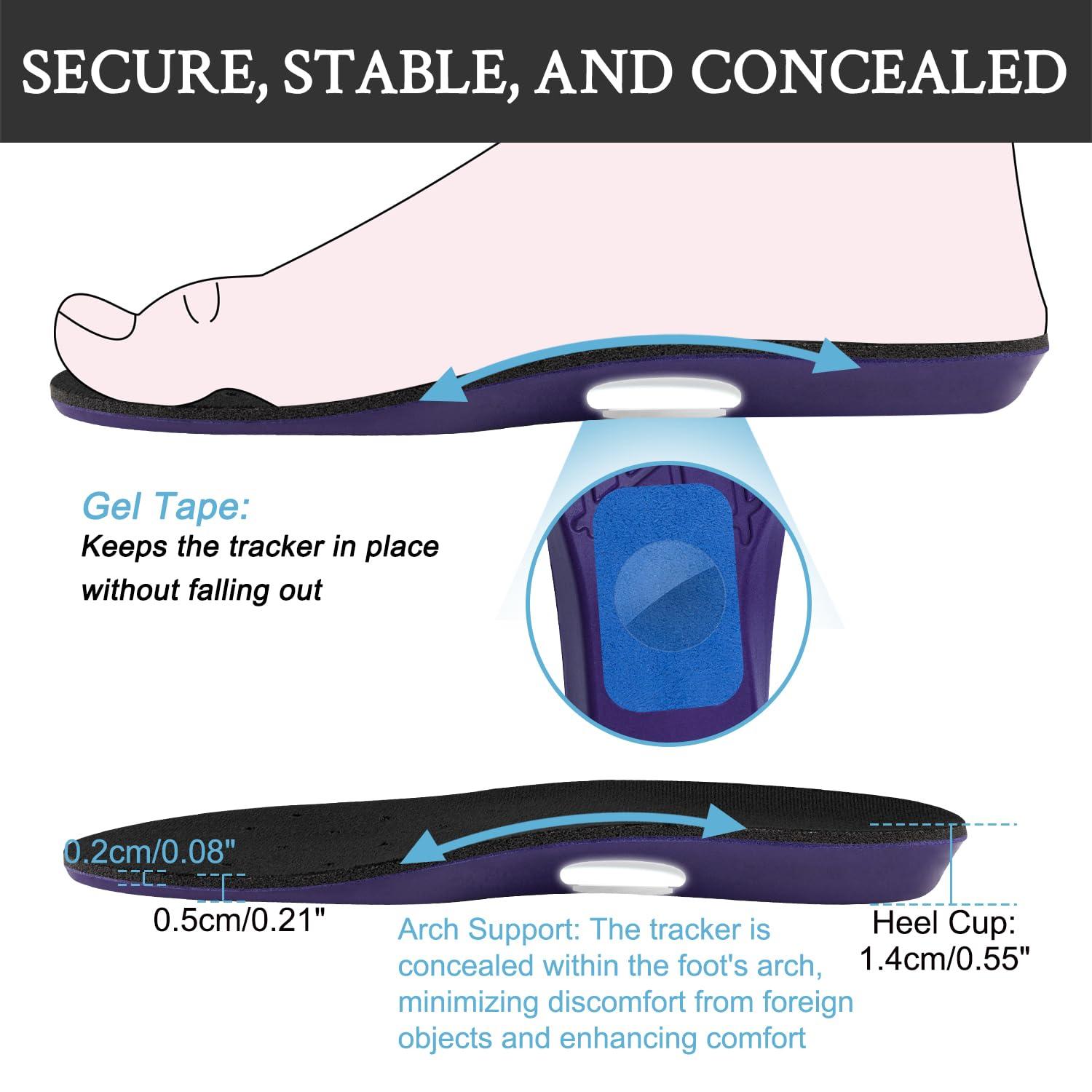 Endoto Endoto Insoles for Airtag Tracking Devise Hidden Holder for Kids Child and Adults, Comfortable Securely Mounted Shoe Inserts for Footwear-190mm