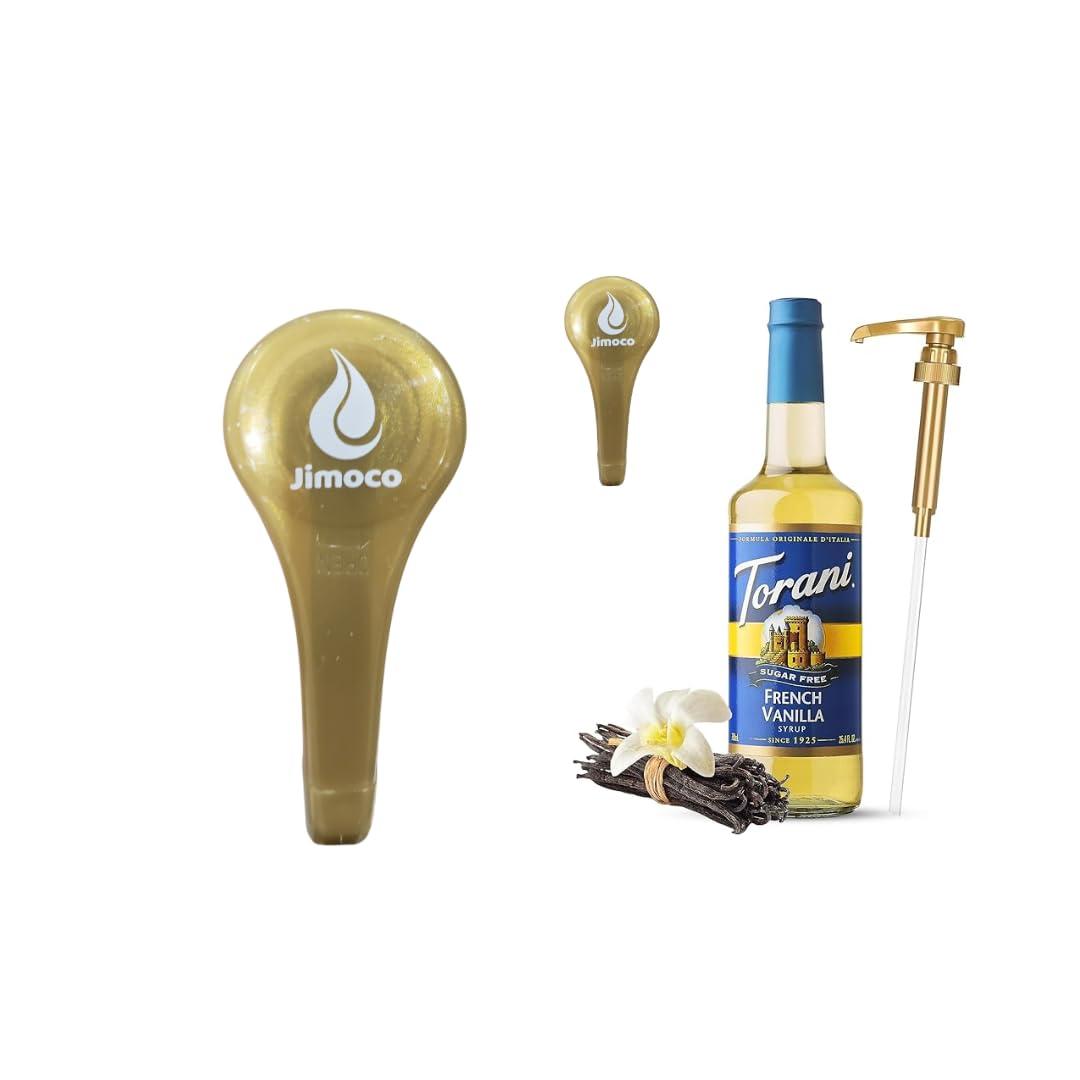 Jimoco Torani Sugar Free French Vanilla Syrup for Coffee 25.4 Ounces Coffee Syrups and Flavors with Jimoco Pump Syrup Dispenser