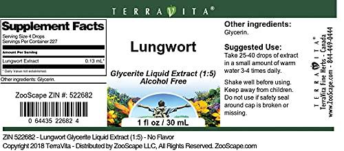 TerraVita Lungwort Glycerite Liquid Extract (1:5) - No Flavor (1 oz, ZIN: 522682) - 2 Pack