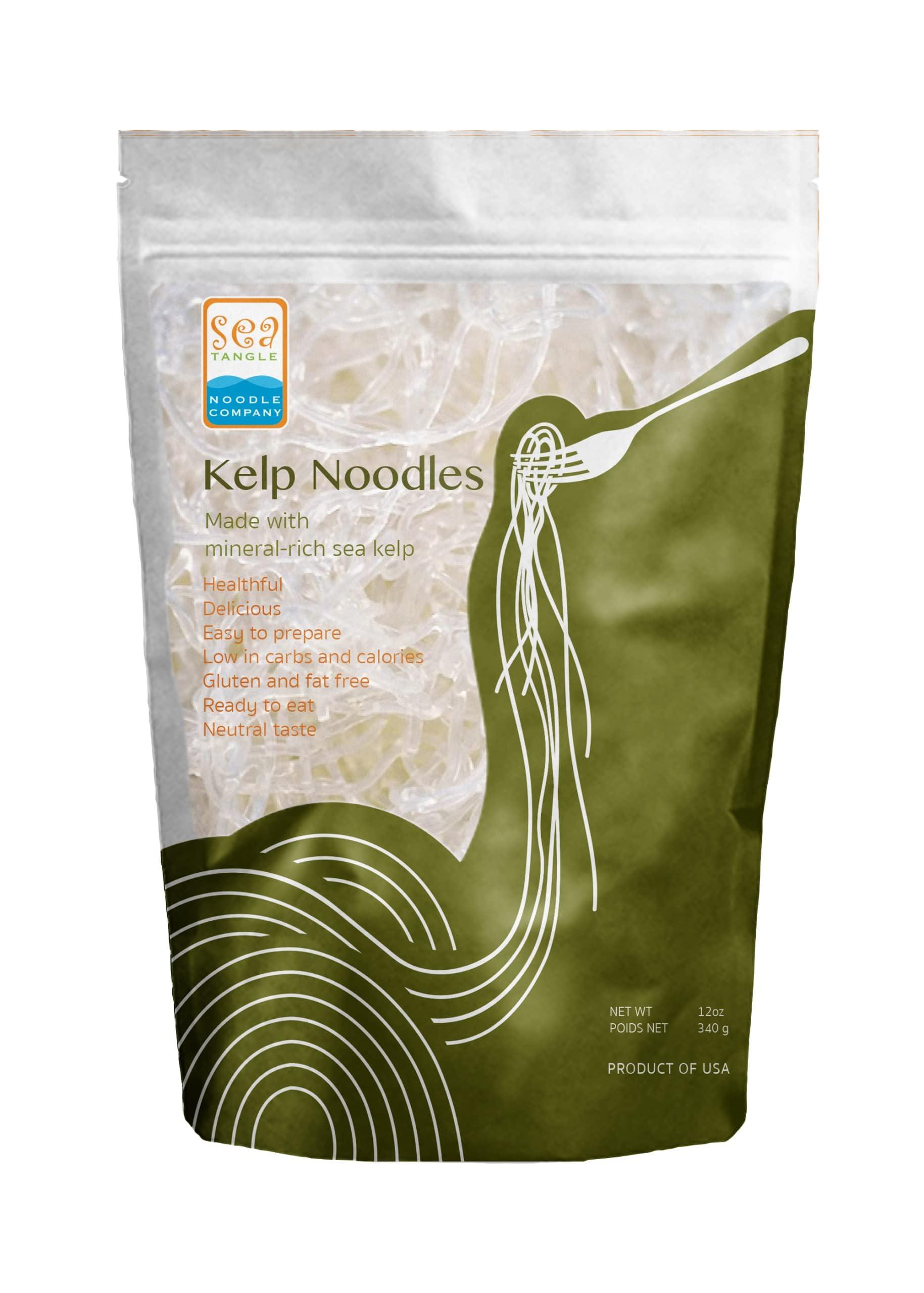 SEA TANGLE NOODLE COMPANY Sea Tangle Kelp Noodles, 12oz - 12 Pack - Low Calorie Noodles for Healthy Noodle Dishes - Keto Noodles No Carb Pasta