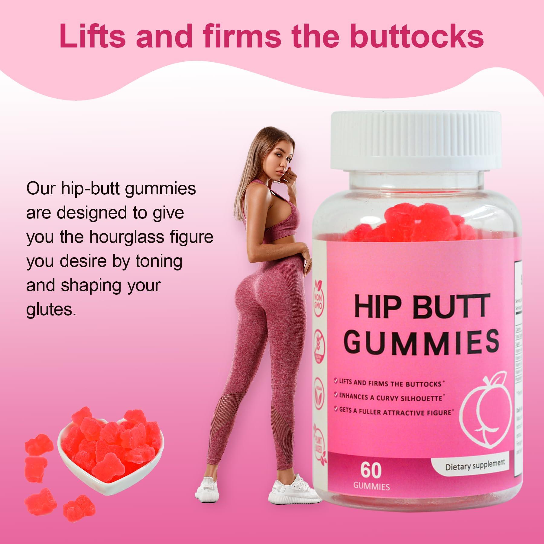 Laicuherb Laicuherb Hip Butt Enhancer Gummies for Butt Growth and HIPS, Booty Gummies for Bigger Butt Fast, Booty Curvy Body Gummies Weight Gainer for Women Workout Enhancement