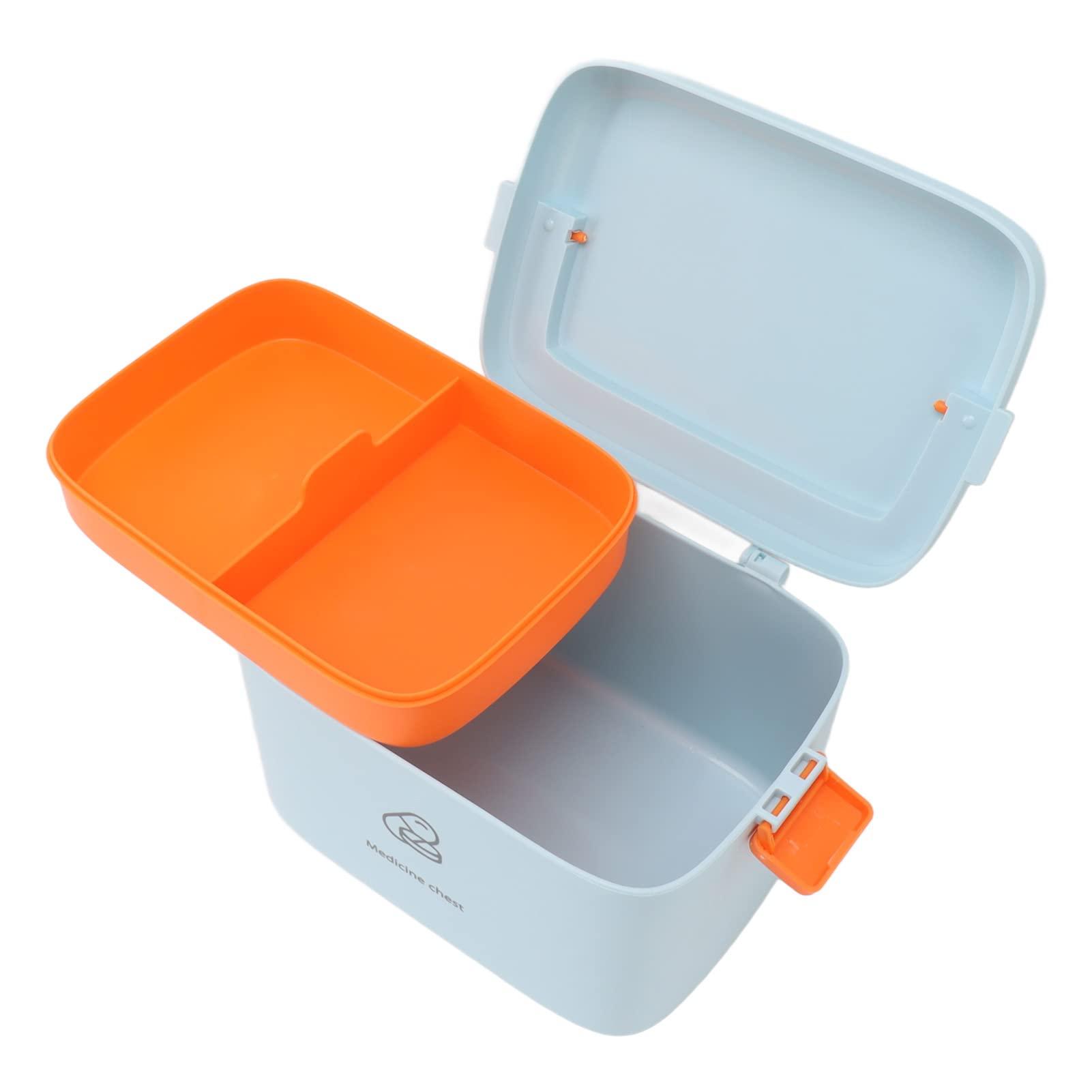 Kuuleyn Kuuleyn Portable Medicine Box, Plastic First Aid Storage Box, Large Medicine Storage Box Organizer Container Family Emergency Medicine Case with Removable Tray(A)