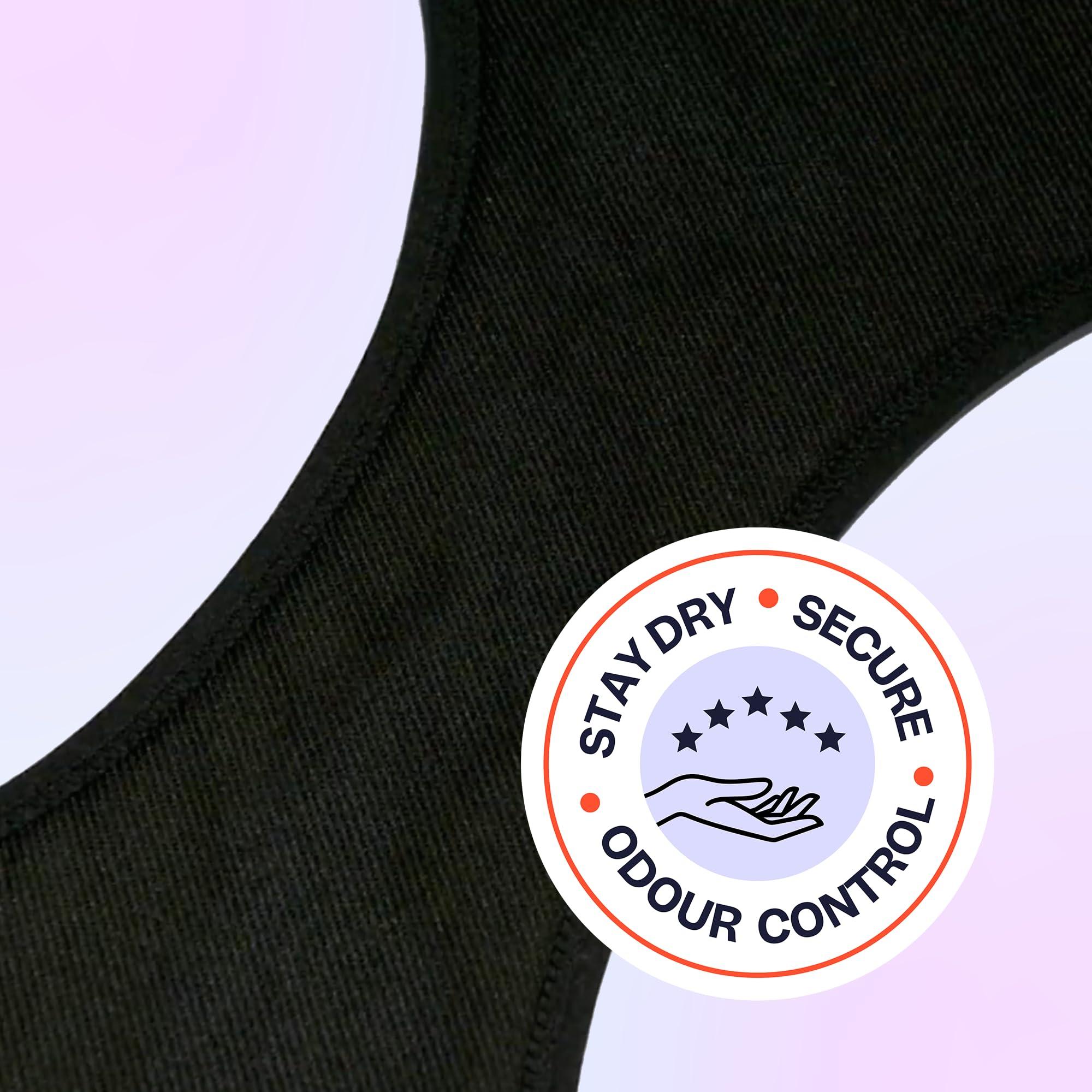 Jude Jude Reusable Incontinence, Period & Postpartum Underwear for Women | Leakproof, Fast-Absorbing, Soft & Breathable | Machine Washable | Full Brief (Black - Small)