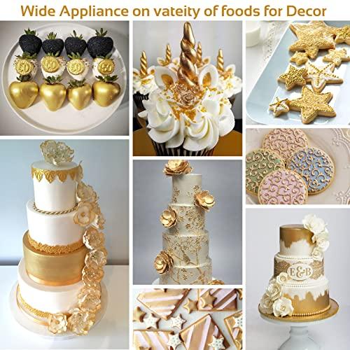 Jelife Jelife Edible Gold Luster Dust - 5 Grams Food Grade Cake Dust Shimmer Powdered, Flavorless Edible Metallic Powder Food Coloring for Cake Decorating, Chocolates, Fondant, Drinks, Painting & More, Vegan