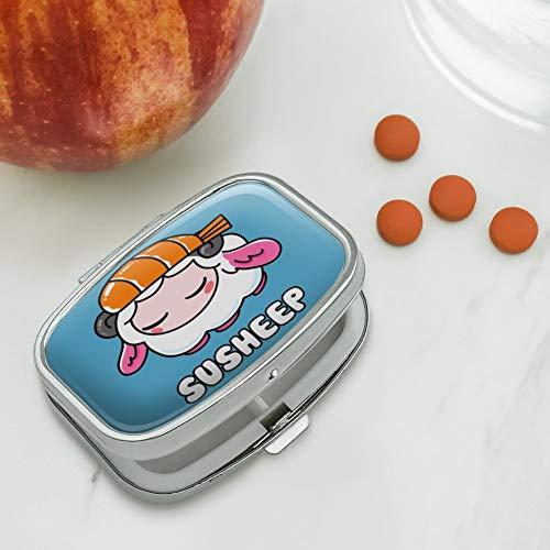 GRAPHICS & MORE Cute Shrimp Sushi Susheep Sheep Rectangle Pill Case Trinket Gift Box