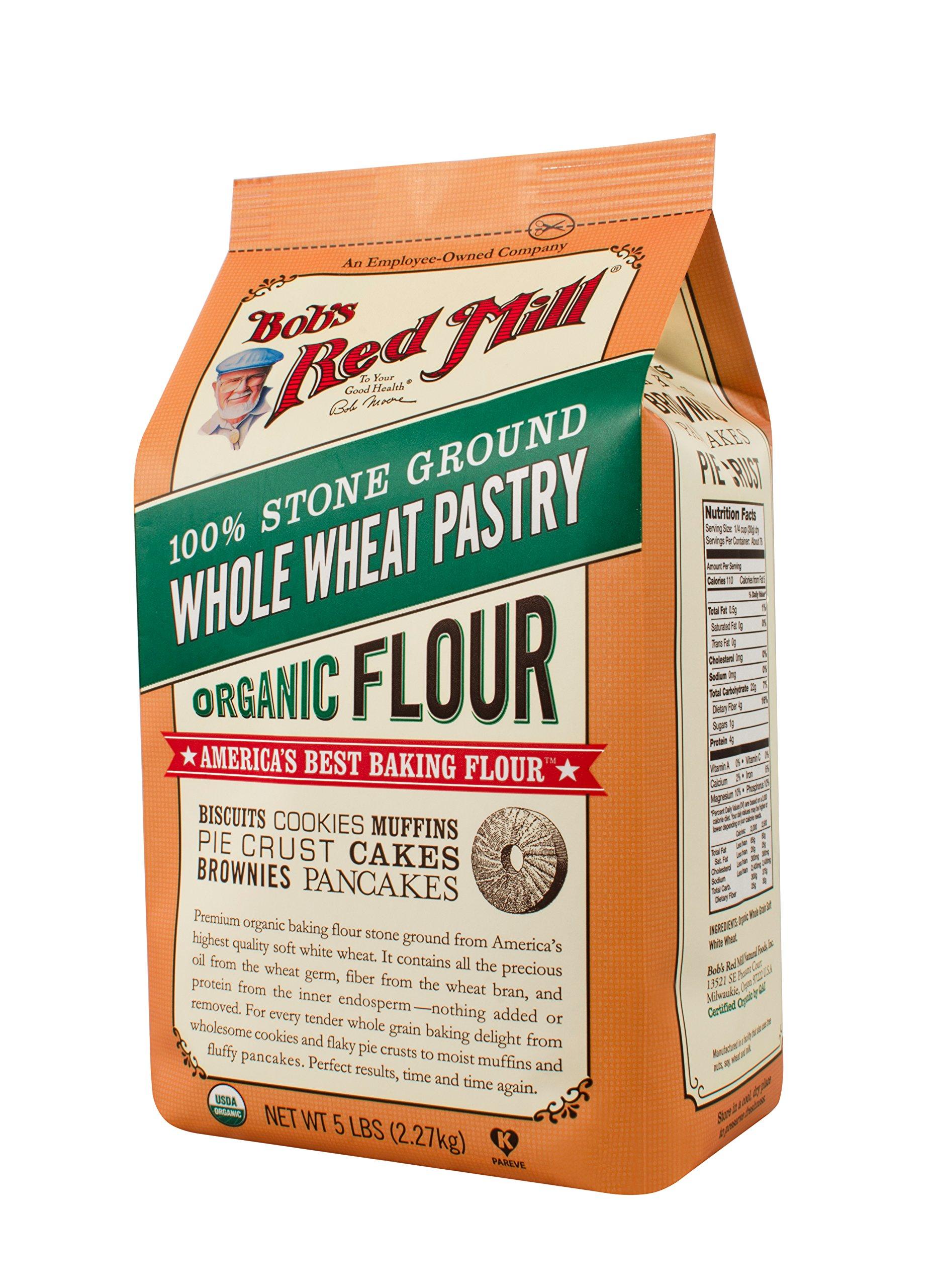 Bob's Red Mill Bob's Red Mill, Organic Pastry Flour, Whole Wheat, 5 lb
